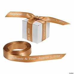 Best Sale 🌟 5/8" - Gold Satin Personalized Ribbon - 25 ft. ⌛