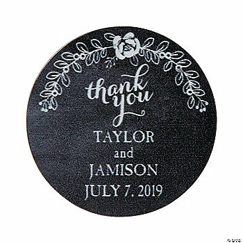 Flash Sale 🎁 Personalized Chalkboard Floral Wedding Thank You Stickers - 144 Pc. ⌛