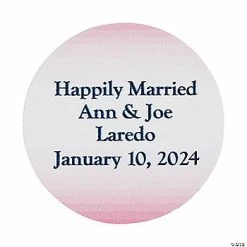 Cheapest ❤️ Personalized Ombre Pattern Wedding Favor Stickers - 144 Pc. 🎁