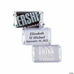 Cheapest 🛒 Personalized Eat, Drink and Be Married Mini 🍬 Candy Bar Sticker Labels - 30 Pc. ⭐