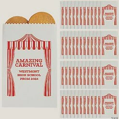 Promo ✔️ Personalized Carnival Paper Treat Bags - 50 Pc. ❤️