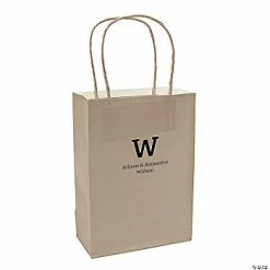 Top 10 😀 Medium Natural Personalized Monogram Kraft Paper Gift Bags - 48 Pc. ❤️