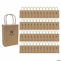 Best reviews of 🧨 6 1/2" x 9" Medium Gold Personalized Monogram Kraft Paper Gift Bags - 48 Pc. ⭐