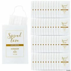 Budget ⭐ Personalized Paper Face Mask Bags - 50 Pc. 👏