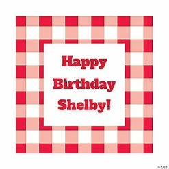 Discount ⌛ Personalized Gingham Plaid Favor Stickers 🛒