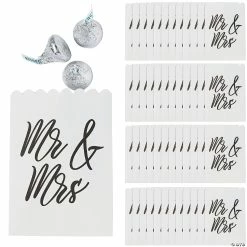 Brand new ❤️ 3" x 4 1/4" Bulk Mini Mr & Mrs Paper Treat Bags - 50 Pc. ⭐