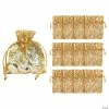 Buy ⌛ 4" x 5" Mini Gold Metallic Organza Drawstring Bags - 12 Pc. 🎁