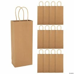 Deals π 5 1/2" x 13" Kraft Paper Wine Bottle Bags - 12 Pc. π₯°