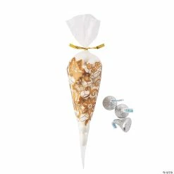 Best Pirce ๐ 5" x 10" Small Gold Filigree Cellophane Favor Piping Bags - 48 Pc. โ๏ธ