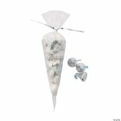 Hot Sale 🥰 5" x 10" Small Silver Filigree Cellophane Favor Piping Bags - 48 Pc. 😀