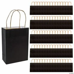Deals π 6 1/2" x 9" Bulk Medium Black Kraft Paper Gift Bags - 60 Pc. π₯