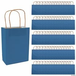 Best Sale π 6 1/2" x 9" Bulk Medium Blue Kraft Paper Gift Bags - 60 Pc. π