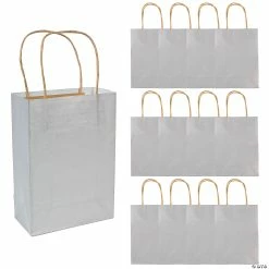 Discount ⌛ 6 1/2" x 9" Medium Kraft Paper Gift Bags - 12 Pc. 🎁