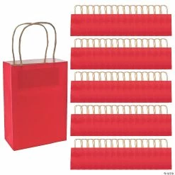 Flash Sale π₯° 7" x 13 1/4" Bulk Medium Red Kraft Paper Gift Bags - 60 Pc. β
