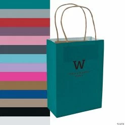 Buy ✔️ Medium Personalized Monogram Kraft Paper Gift Bags - 48 Pc. 🎁